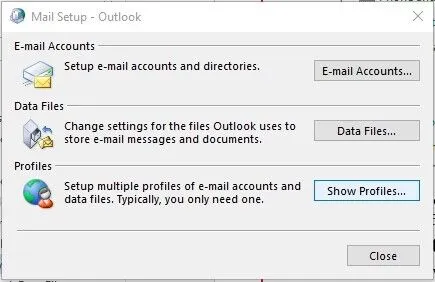 18-66aa0f3c7a19f_In the Mail Setup – Outlook window, click on the Show Profiles button